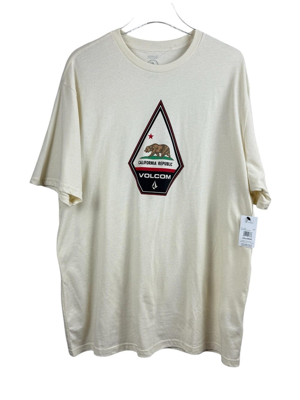Volcom California Republic Beige Lightweight T-Shirt Men's Size XXL NWT